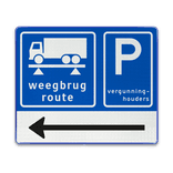 Verkeersbord DOR rechthoek 4:3 reflecterend + eigen opdruk