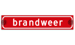 Autobord met zuignappen 375x75mm brandweer reflecterend