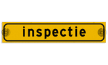 Autobord met zuignappen 375x75mm inspectie geel FLUOR
