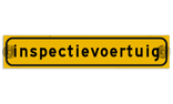 Autobord met zuignappen 500x100mm inspectievoertuig geel FLUOR