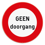 Verkeersbord C3 - GEEN doorgang