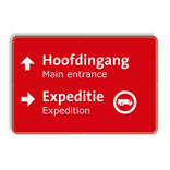 Routebord bezoekers expeditie + pijlen en logo - reflecterend