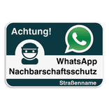 WhatsAppbord met jouw straatnaam - Duits