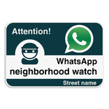 WhatsAppbord met jouw straatnaam - Engels
