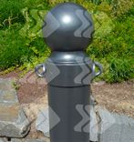 Trottoirpaal staal TS-HERITAGE Ø140mm met aluminium bolkop en kettingogen antracietgrijs