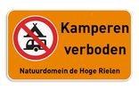 Verbodsbord - Kamperen verboden met eigen tekst