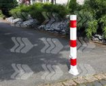 Poteau Anti-Stationnement Rabattable 70x70mm Blanc/Rouge