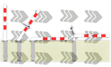 Absperrpfosten 70 x 70 mm klappbar und herausnehmbar mit Bodenhülse