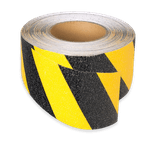 Vloertape rol anti-slip | 50-100mm breed | geel/zwart | lengte 18,3 meter