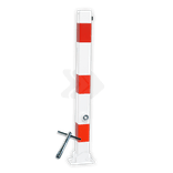 Poteau anti-stationnement rabattable 70x70 mm blanc/rouge