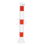 Poteau Anti-Stationnement Rabattable 70x70mm Blanc/Rouge