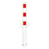 Parkeerpaal 70x70mm rood wit - vast met grondanker of bodemmontage