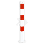 Parkeerpaal 70x70mm rood wit - vast met grondanker of bodemmontage