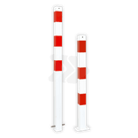 Parkeerpaal 70x70mm rood wit - vast met grondanker of bodemmontage