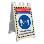 CarrySign TS 635x1140mm - stoepbord met corona maatregelen/instructies