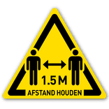 Veiligheidspictogram - houd 1,5 meter afstand - reflecterend