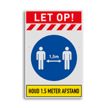 Veiligheidsbord 1,5 meter afstand houden verplicht