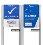Portaalsysteem voor Rookvrij terrein - informatiebord met logo