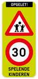Verkeersbord Opgelet spelende kinderen 4:9