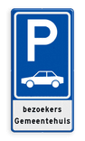 Verkeersbord RVV E08 + tekstregels - Parkeerplaats auto's