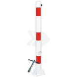 Poteau Anti-Stationnement Rabattable 60-76mm Rouge/Blanc