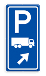 Parkeerroutebord E8c vrachtwagens met pijl