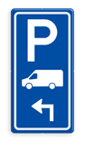 Parkeerroutebord E8p busje met pijl
