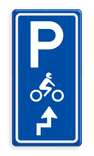Parkeerroutebord E8m motor met pijl