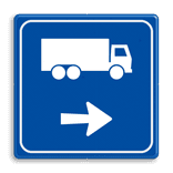 Verkeersbord - Routeverwijzing Vrachtwagen - reflecterend