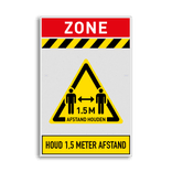 Veiligheidsbord 1,5 meter afstand houden verplicht