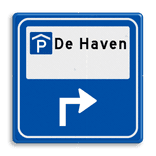 Verkeersbord - Parkeerplaatsverwijzing overdekt