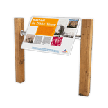Montageframe met houten staanders - voor informatiebord natuurgebied