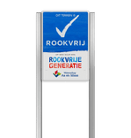 Portaalsysteem voor Rookvrij terrein - informatiebord met logo