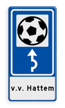 Routebord BW101 (blauw) - 1 pictogram met aanpasbare pijl en tekstvlak
