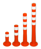 Poteaux Flexibles Anti-Stationnement - Balise Flexible en Plastique Orange/Blanc 80mm