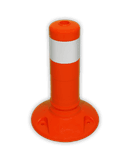 Poteau flexible anti-stationnement orange/blanc Ø80 mm