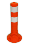 Poteaux Flexibles Anti-Stationnement - Balise Flexible en Plastique Orange/Blanc 80mm