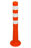 Poteaux Flexibles Anti-Stationnement - Balise Flexible en Plastique Orange/Blanc 80mm