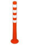 Poteaux Flexibles Anti-Stationnement - Balise Flexible en Plastique Orange/Blanc 80mm