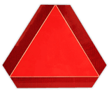 Panneau de signalisation pour circulation lente - triangle 400mm orange fluorescent