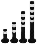Poteaux Flexibles & Balise flexible en plastique noire/blanche - Ø80mm