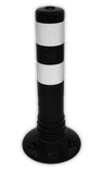 Poteaux Flexibles & Balise flexible en plastique noire/blanche - Ø80mm