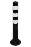 Poteaux Flexibles & Balise flexible en plastique noire/blanche - Ø80mm