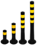 Poteaux Flexibles & Balise flexible en plastique noire/jaune - Ø80mm