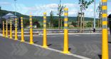 Absperrpfost Kunststoff Flexibel Ø80mm – Gelb/Weiß
