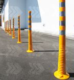 Absperrpfost Kunststoff Flexibel Ø80mm – Gelb/Weiß