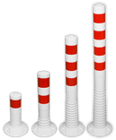 Poteau flexible anti-stationnement blanc/rouge Ø80 mm