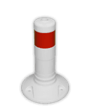 Poteaux Flexibles Anti-Stationnement en plastique blanc/rouge - Ø80mm