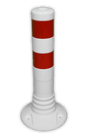 Poteaux Flexibles Anti-Stationnement en plastique blanc/rouge - Ø80mm