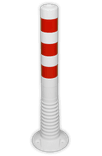 Kunststof flexibele afzetpaal wit rood Ø80mm - overrijdbaar